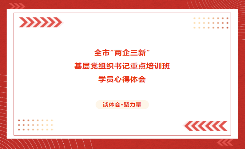谈体会·聚力量丨全市“两企三新”基层党组织书记重点培训班学员心得体会